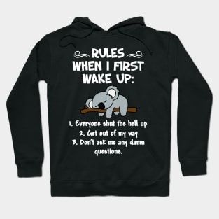 RULES WHEN I  FIRST WAKE UP Hoodie